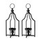 Set of 2 Modern Black Metal Foldable Lanterns Spring Wedding Hanging Candle Holders